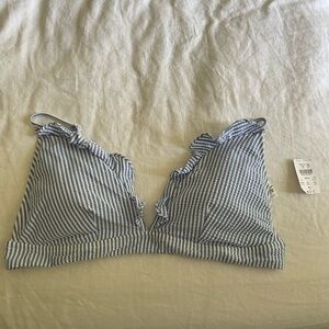 NWT J Crew Seersucker Bikini Top